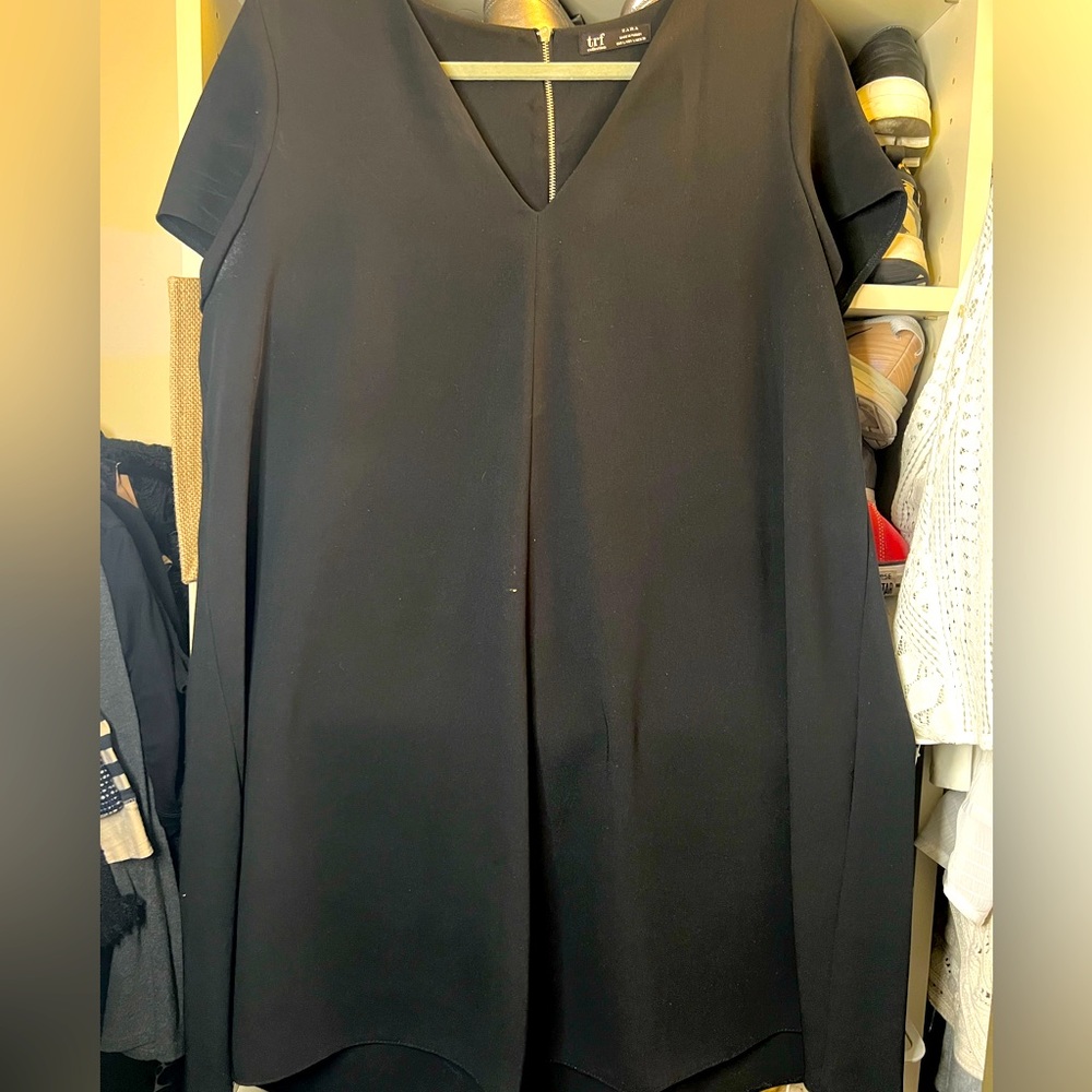 Zara black a-line swing minidress